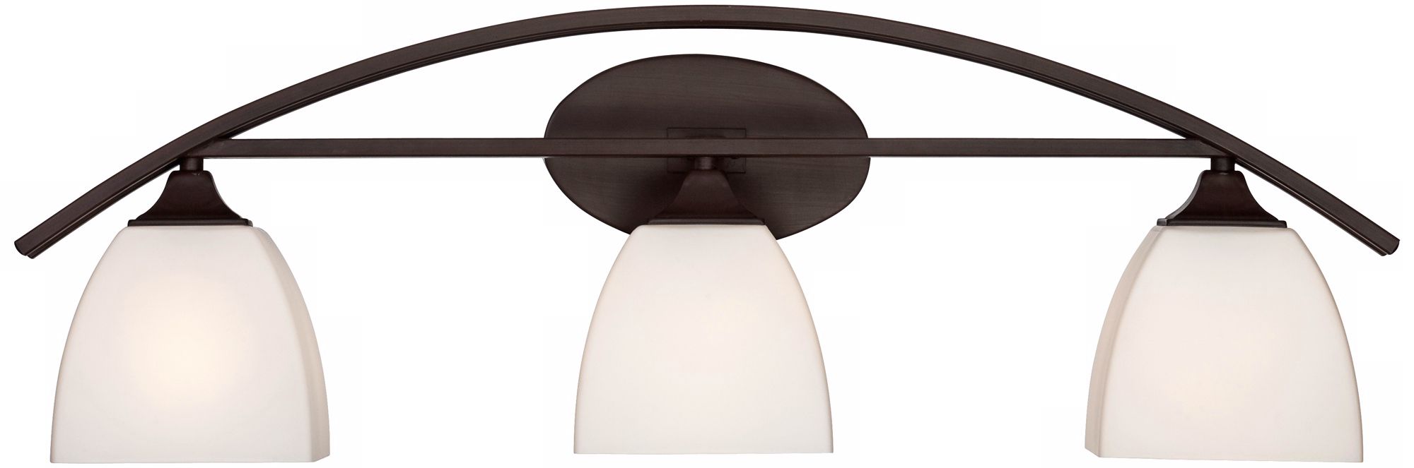 Arch Bronze with White Glass 3-Light 29" Wide Bath Light