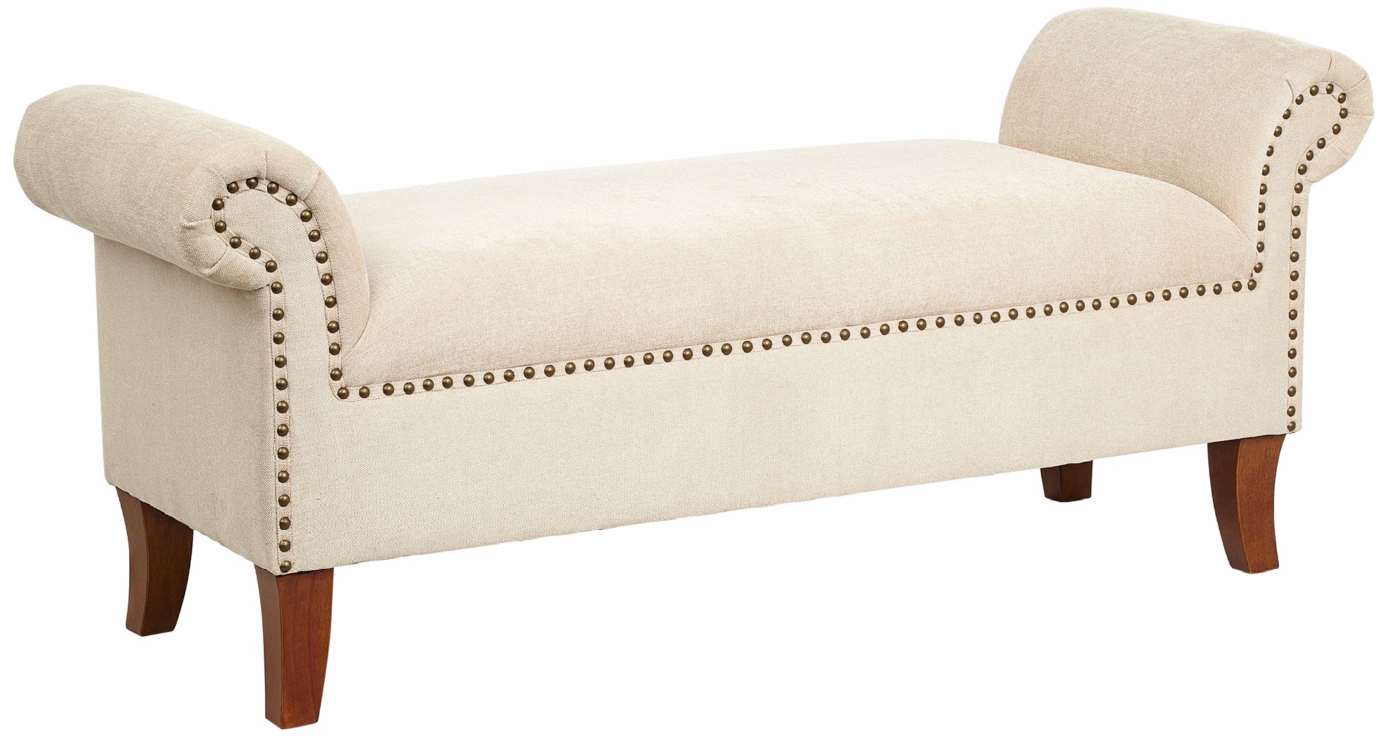 Ashley Beige Velvet Look Bench