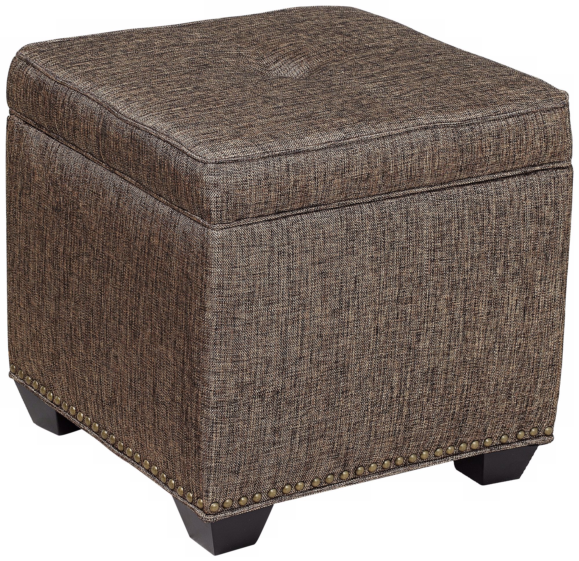 Sasha Brown Heathered Square Storage Ottoman