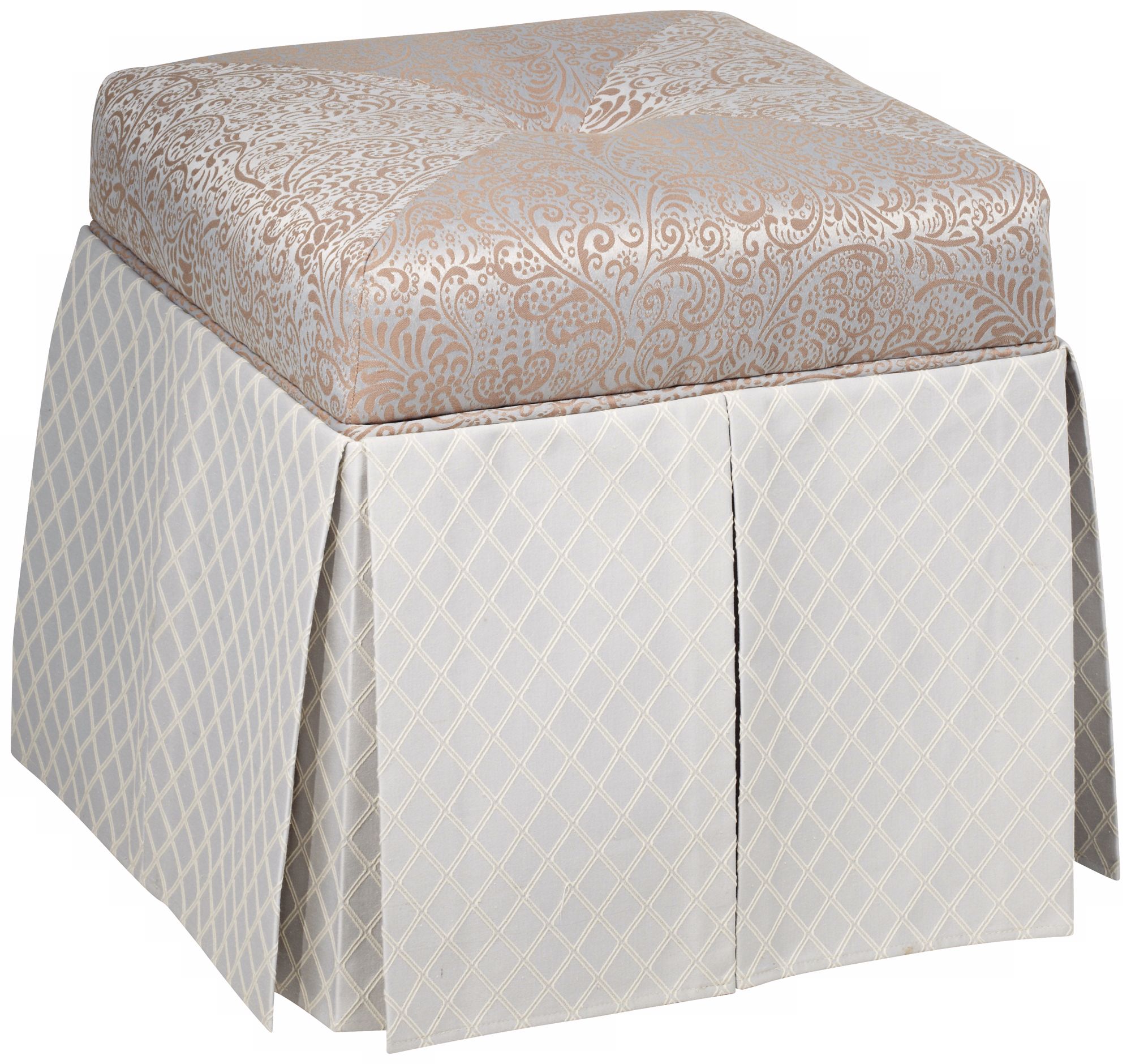 Samara Vanity Skirted Square Storage Ottoman