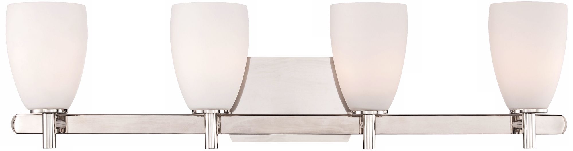 Etched Glass 32" Wide Polished Nickel Bathroom Wall Light