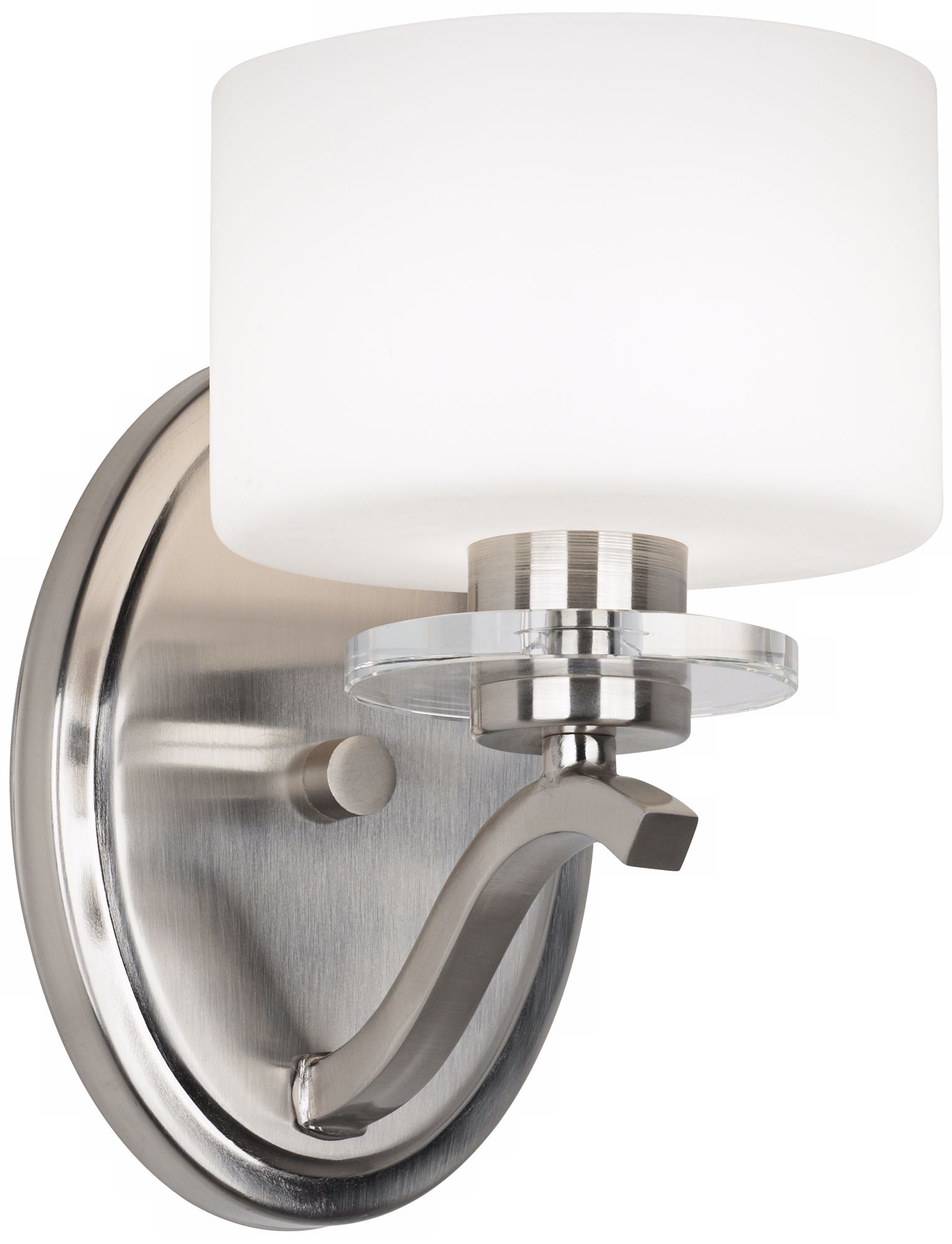 Brushed Nickel and Opal Glass 8 1/2" High Wall Sconce