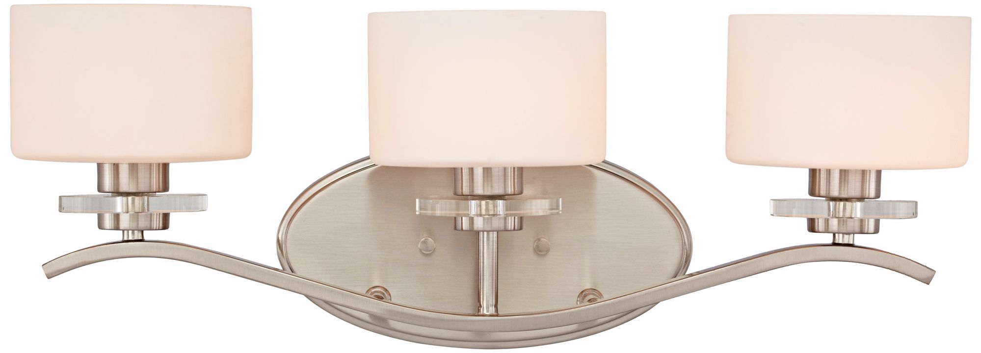 Brushed Nickel and Opal Glass 22" Wide Bath Light