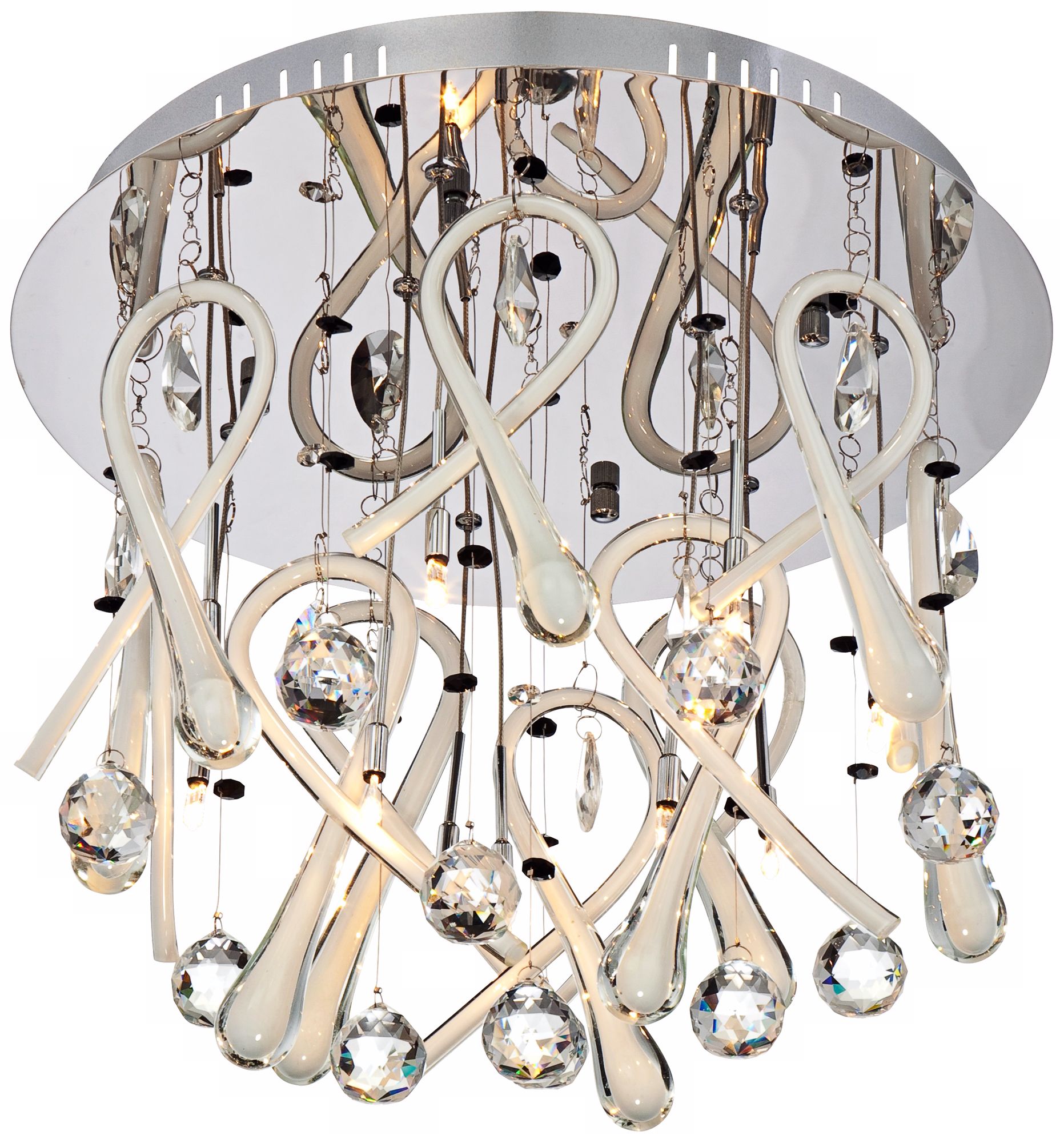 Possini Euro Swirl Glass Chrome 17 3/4" Wide Ceiling Light