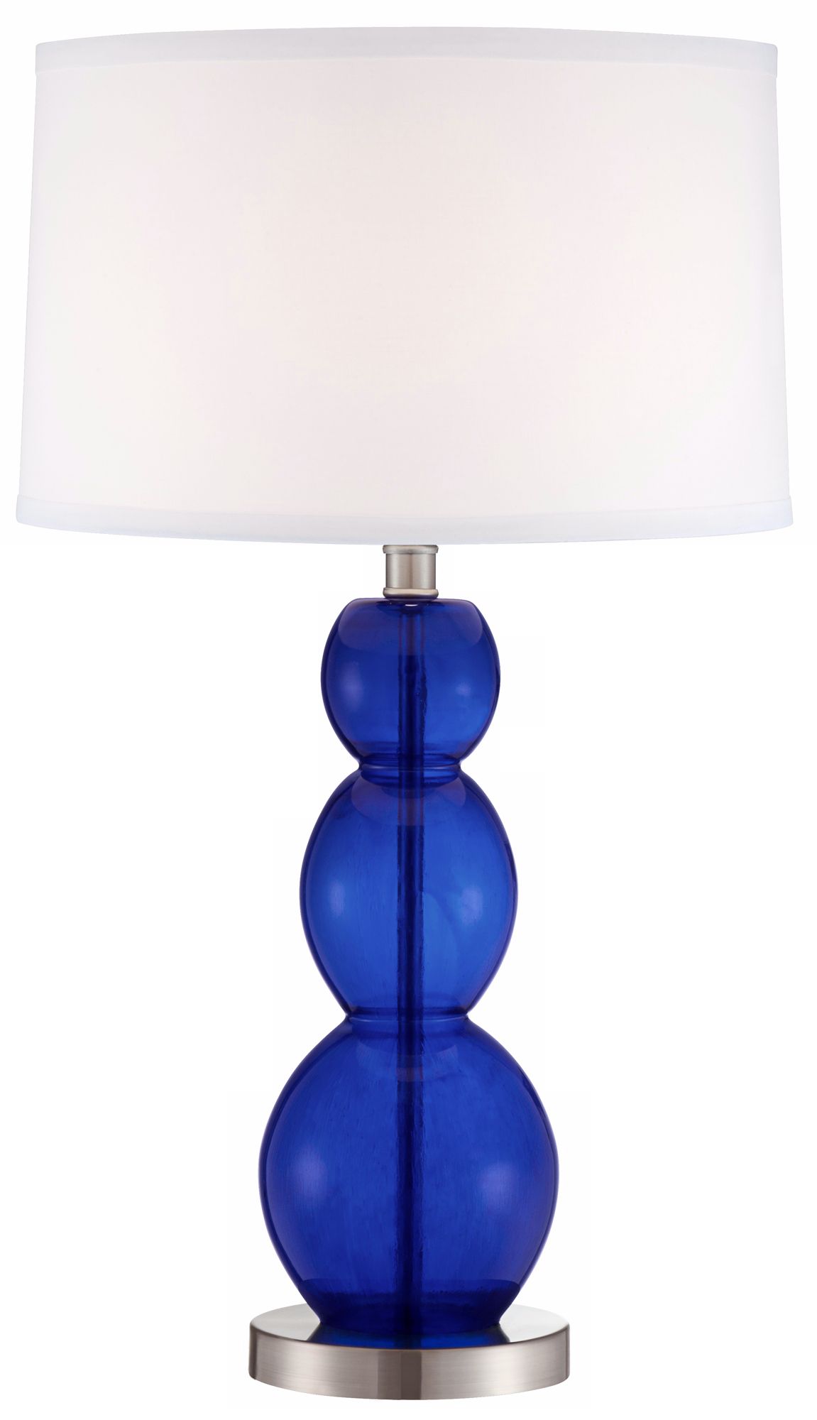 Triple Gourd Cobalt Blue Glass Table Lamp