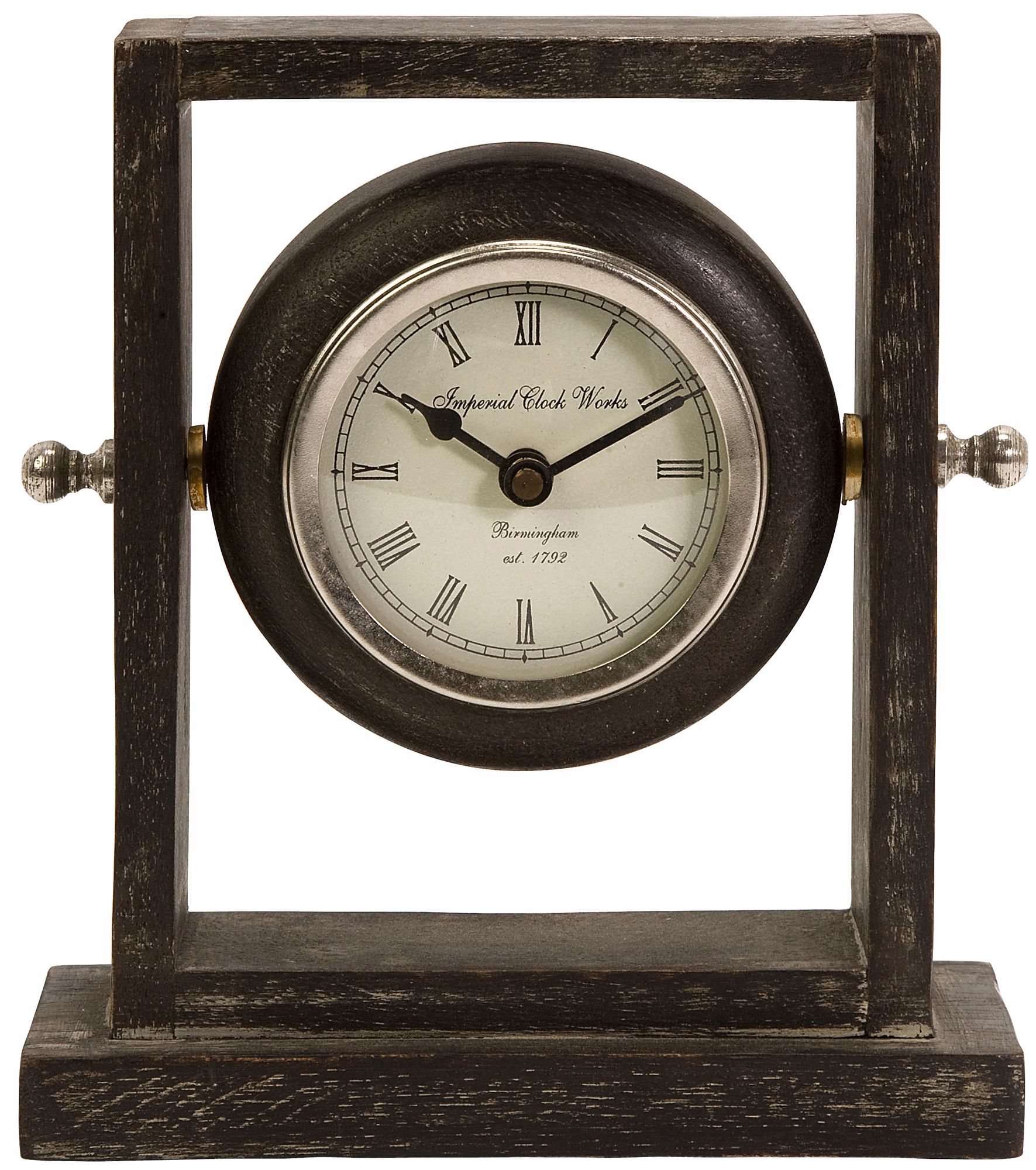 Danna Gray Wash Finish Wood Desk Clock