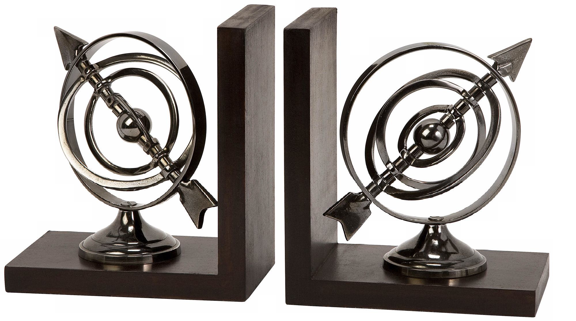 Calisto Aluminum Armillary Bookends