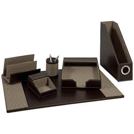 Pretty Desk Organizers on Corral Desk Clutter With These Handsome Faux Leather Desk Accessories