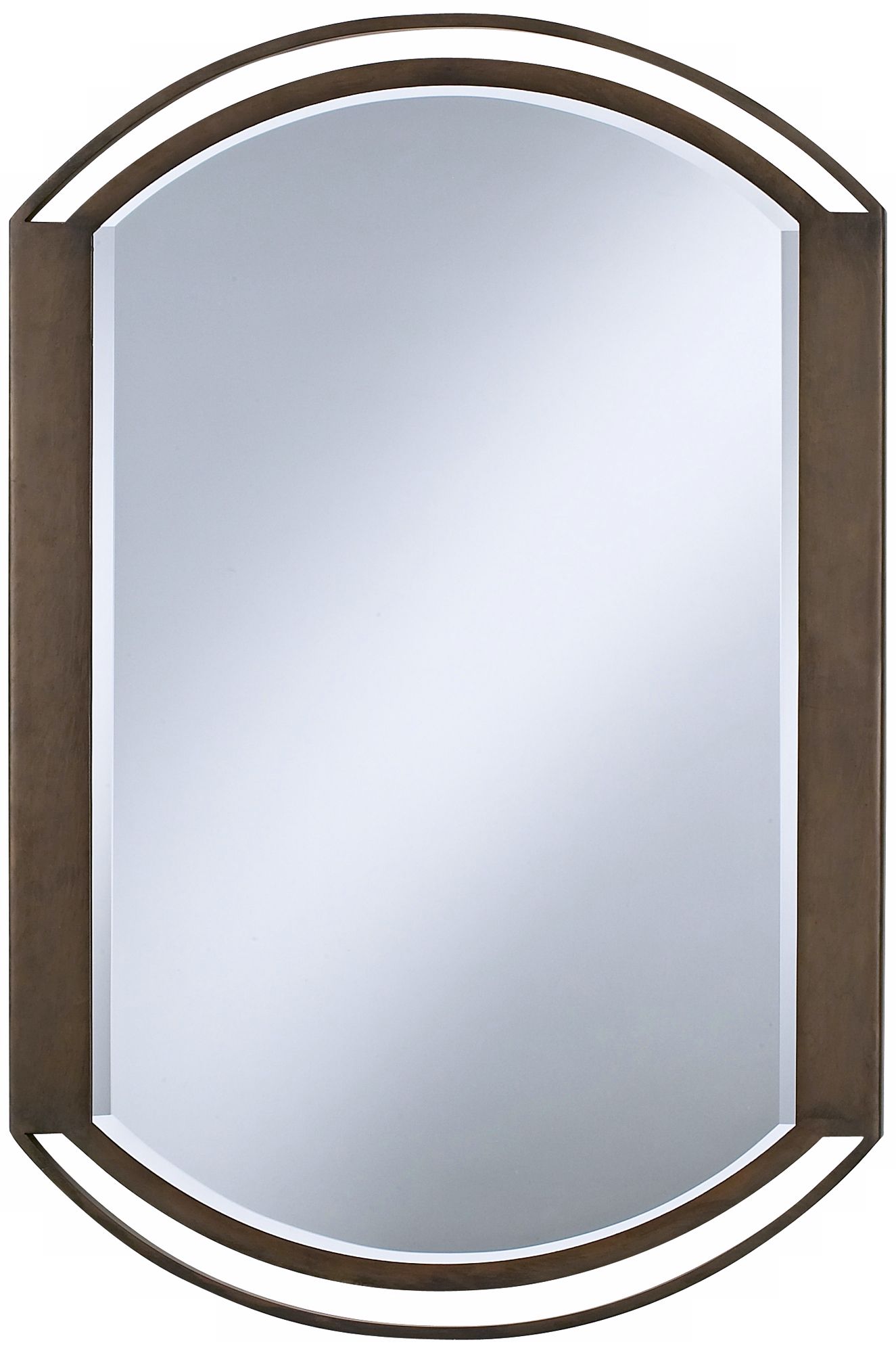 Rounded Openwork Bronze Finish 36" High Wall Mirror