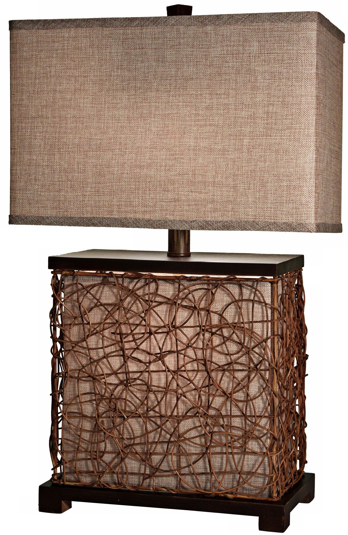 Freeport Wood-Rattan With Nightlight 30 1/2" High Table Lamp