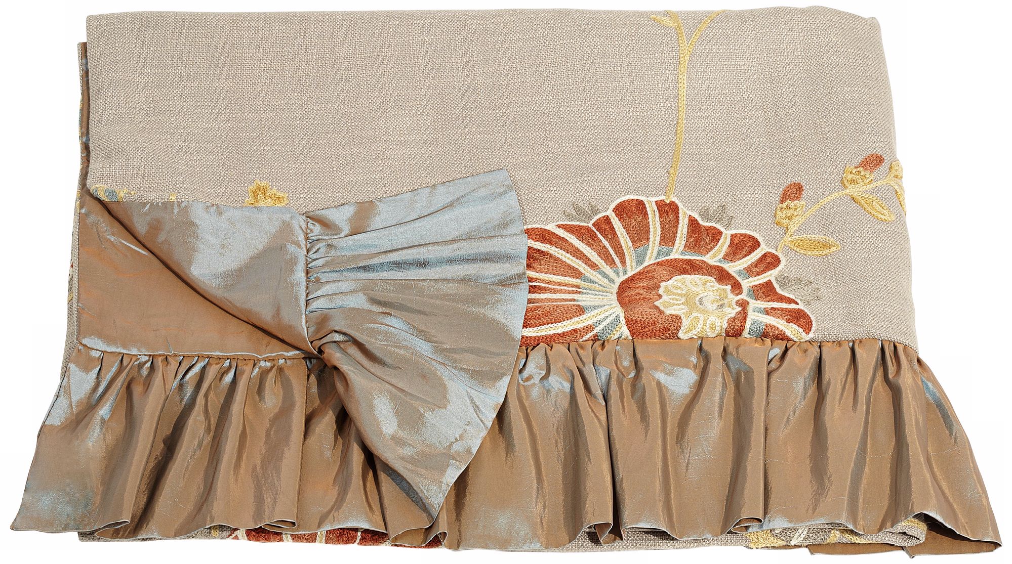 Bella Collection Floral Embroidered Throw