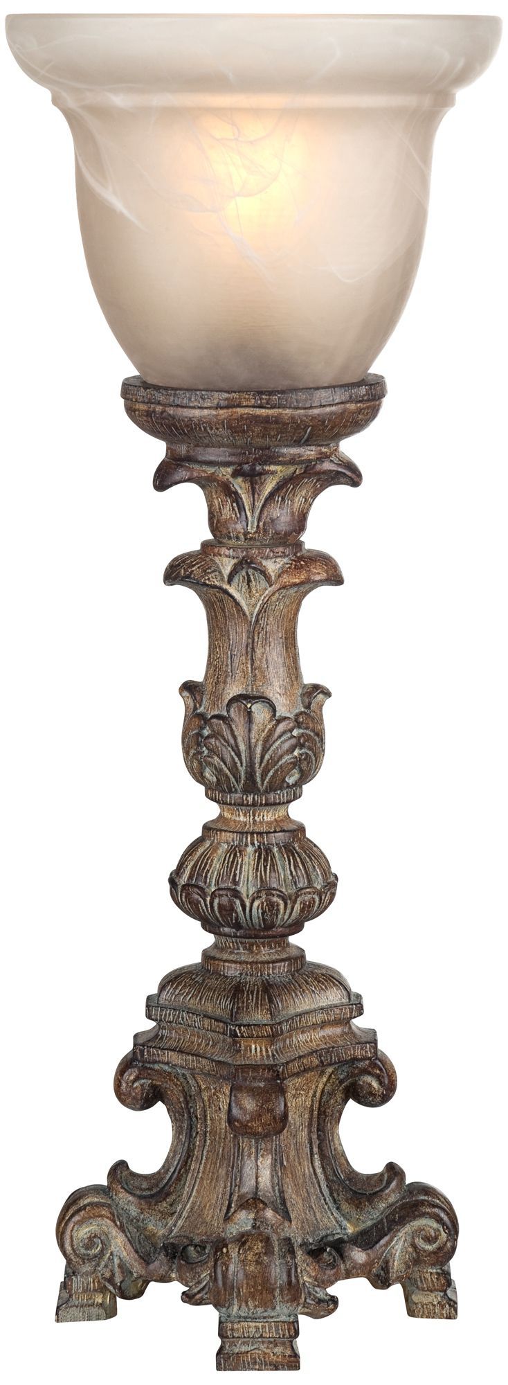Beige French Candlestick Console Lamp