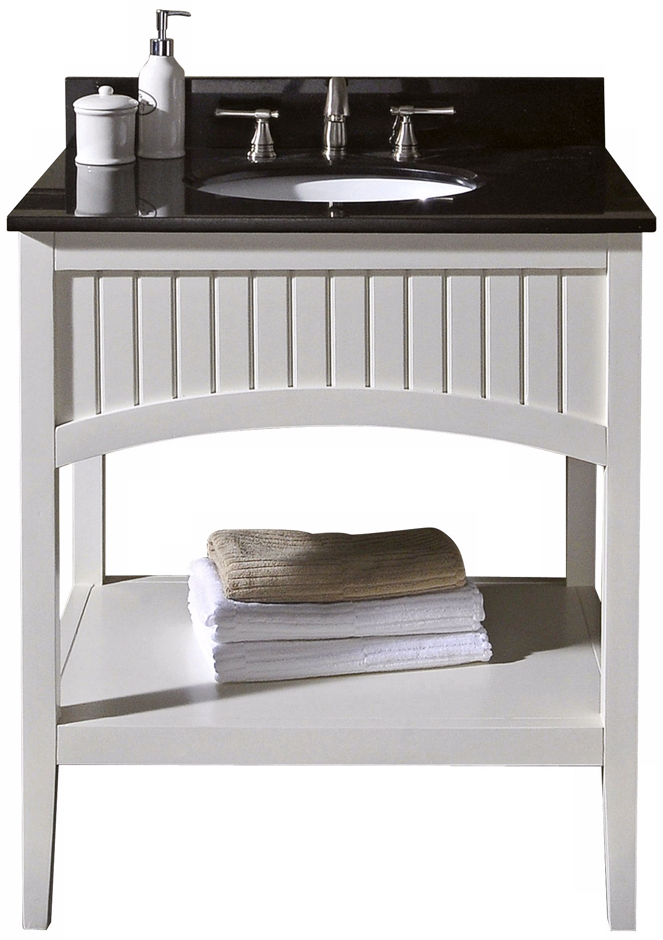 Beverly Black Granite Top 31" Wide Sink Bath Vanity