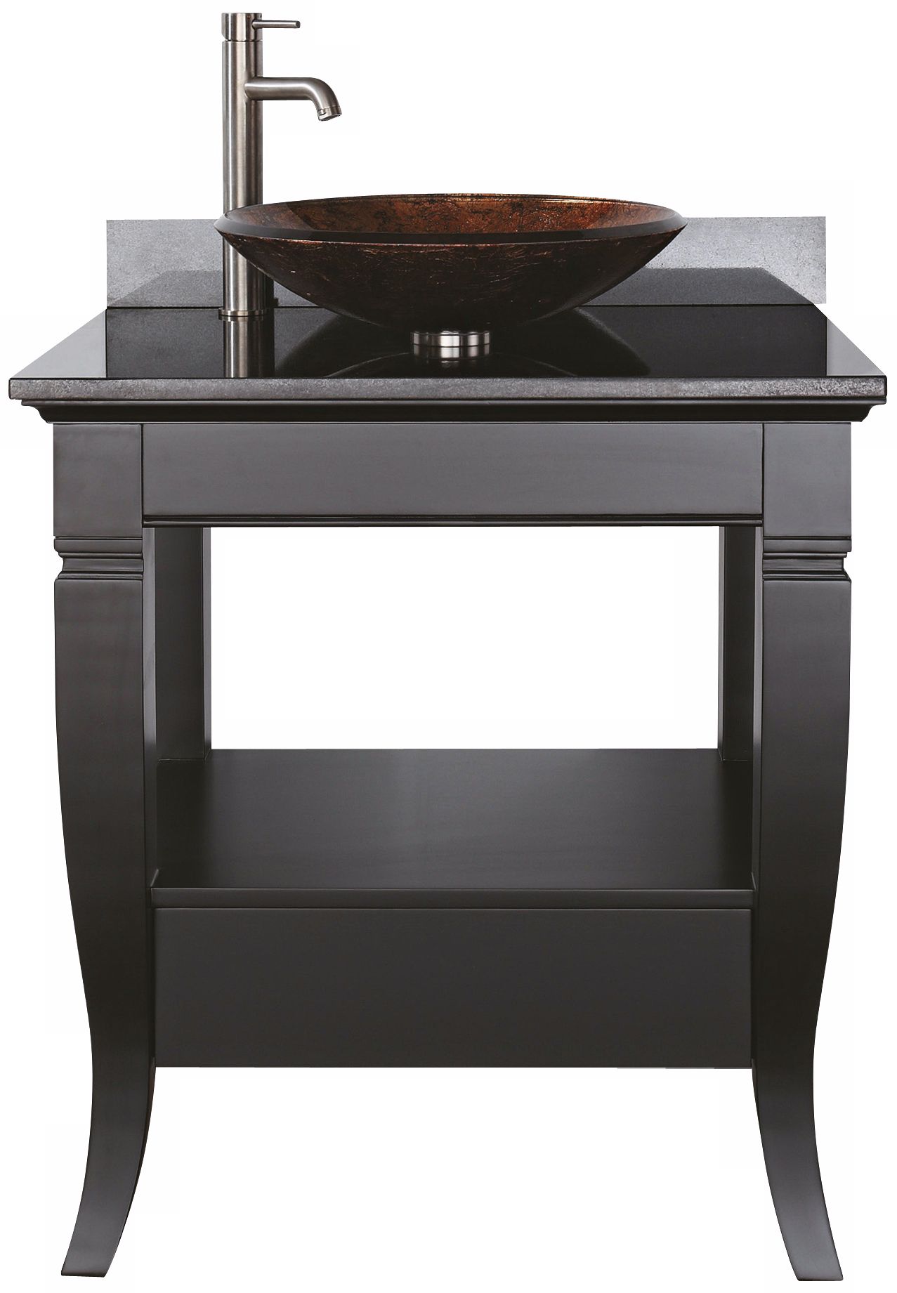 Milano Black Granite Top 31" Wide Bath Vanity
