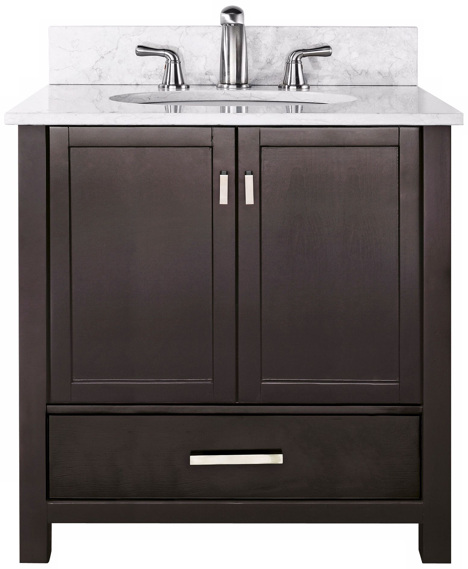 Modero White Marble Top 37" Wide Sink Bath Vanity
