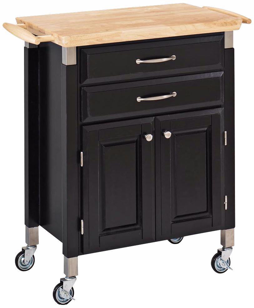 Dolly Madison Black Prep and Serve Kitchen Cart