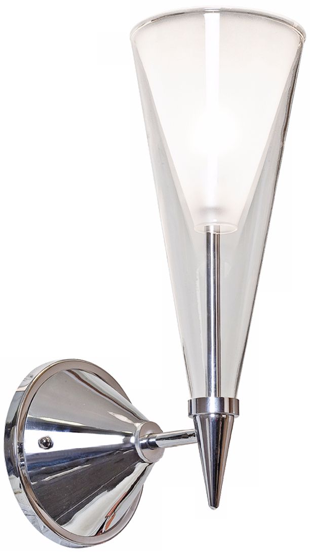 Icicle Chrome with Clear and Opal Glass 12" High Wall Sconce