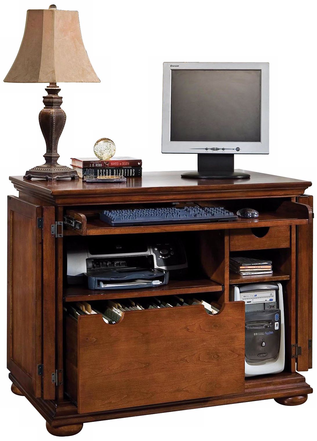 Homestead Warm Oak Compact Office Cabinet