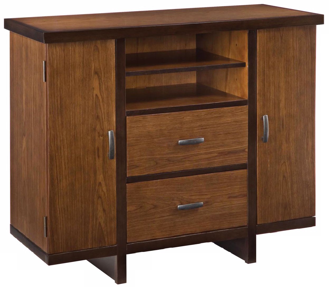 Geo Walnut Finish Compact Credenza