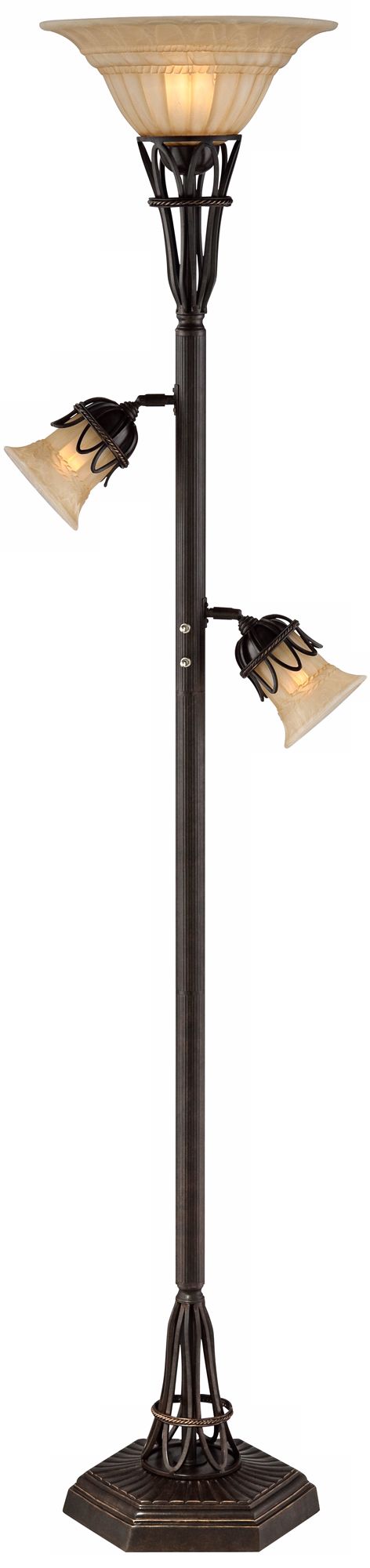 Bronze Scrollwork 3-in-1™ Torchiere Floor Lamp