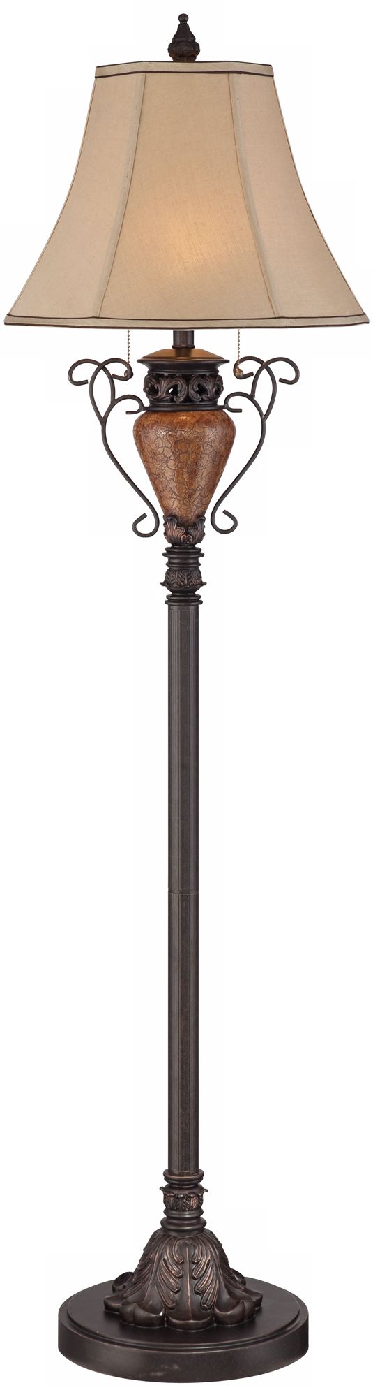 Traditional Bronze Crackle Floor Lamp