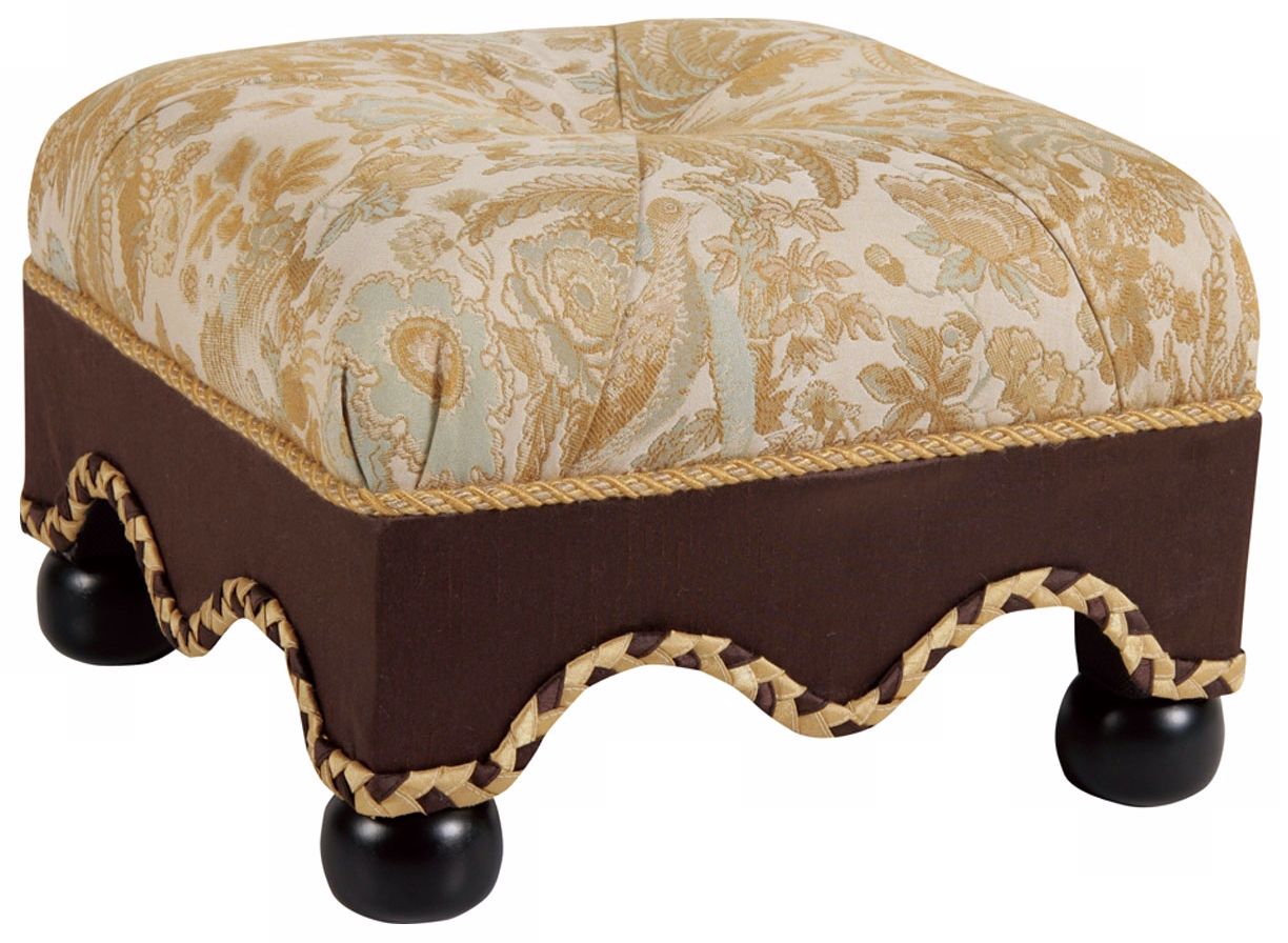 St. Lucia Tufted Brown Ottoman