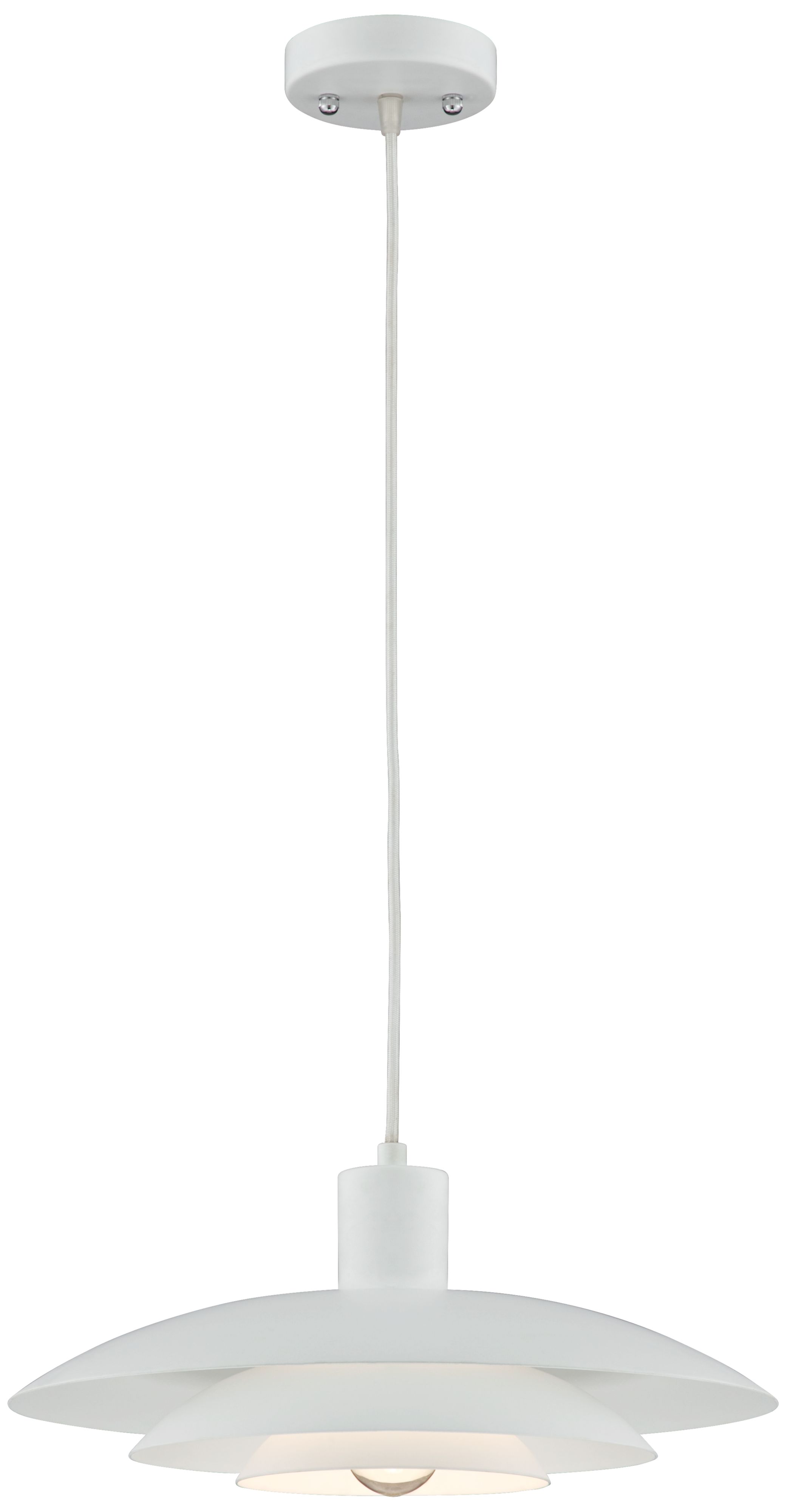 Three-Tier Shade Downlite 14" Wide White Pendant Light