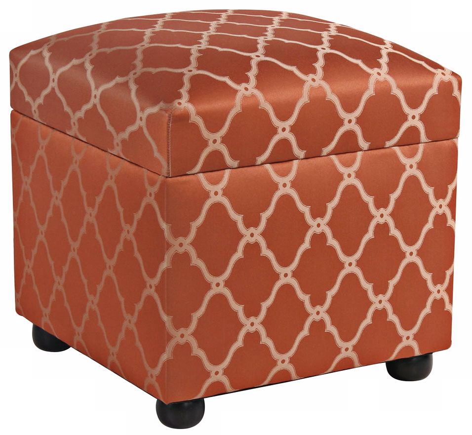 Alamosa Brick Red Storage Cube Ottoman