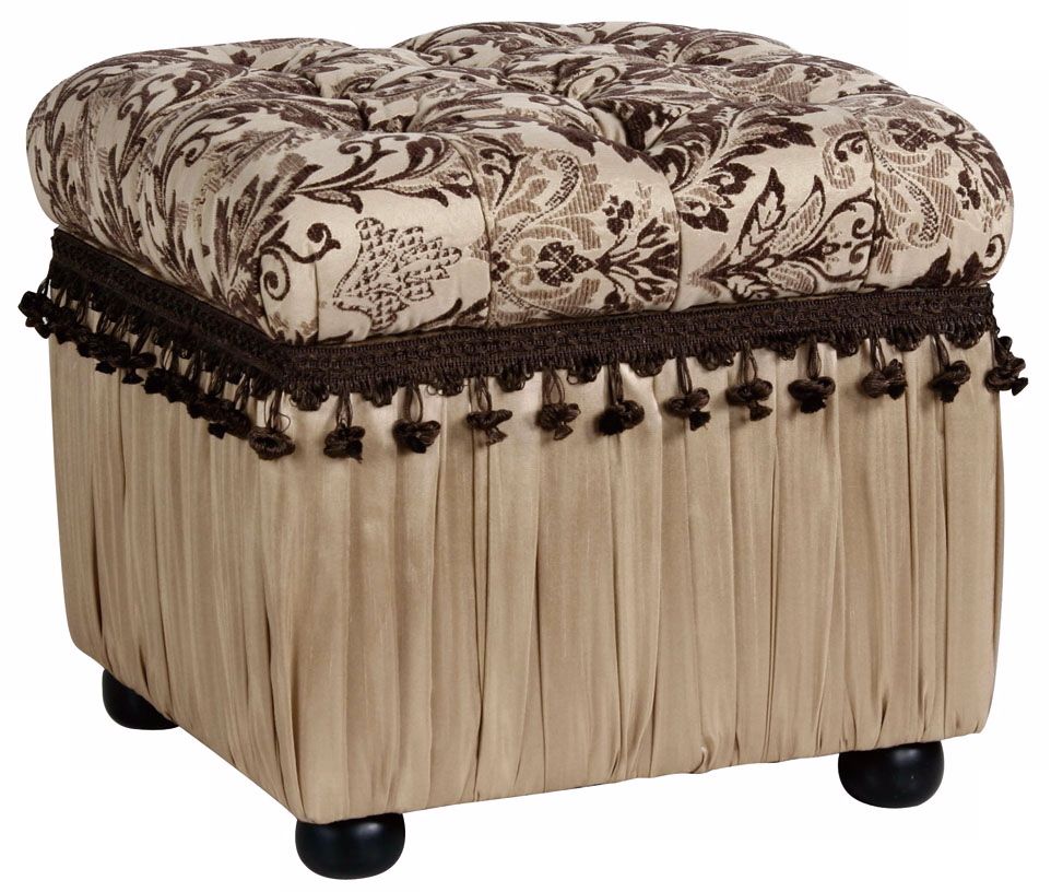 Broderick Tufted Pleated Storage Cube Ottoman