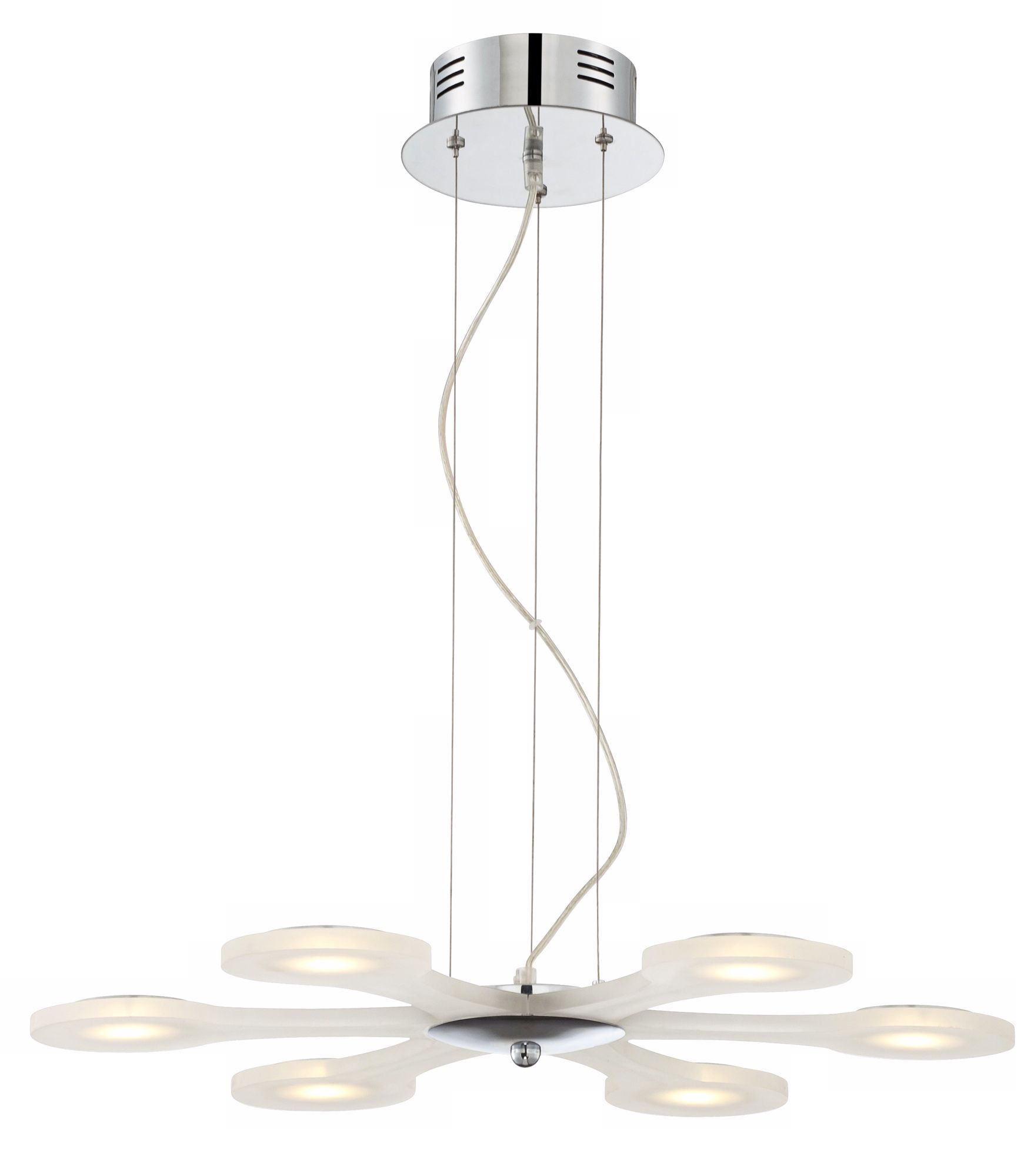 Chrome 6-Light Frosted LED Pendant Light