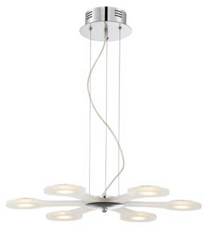 Chrome 6 Light Frosted LED Pendant Light U0789
