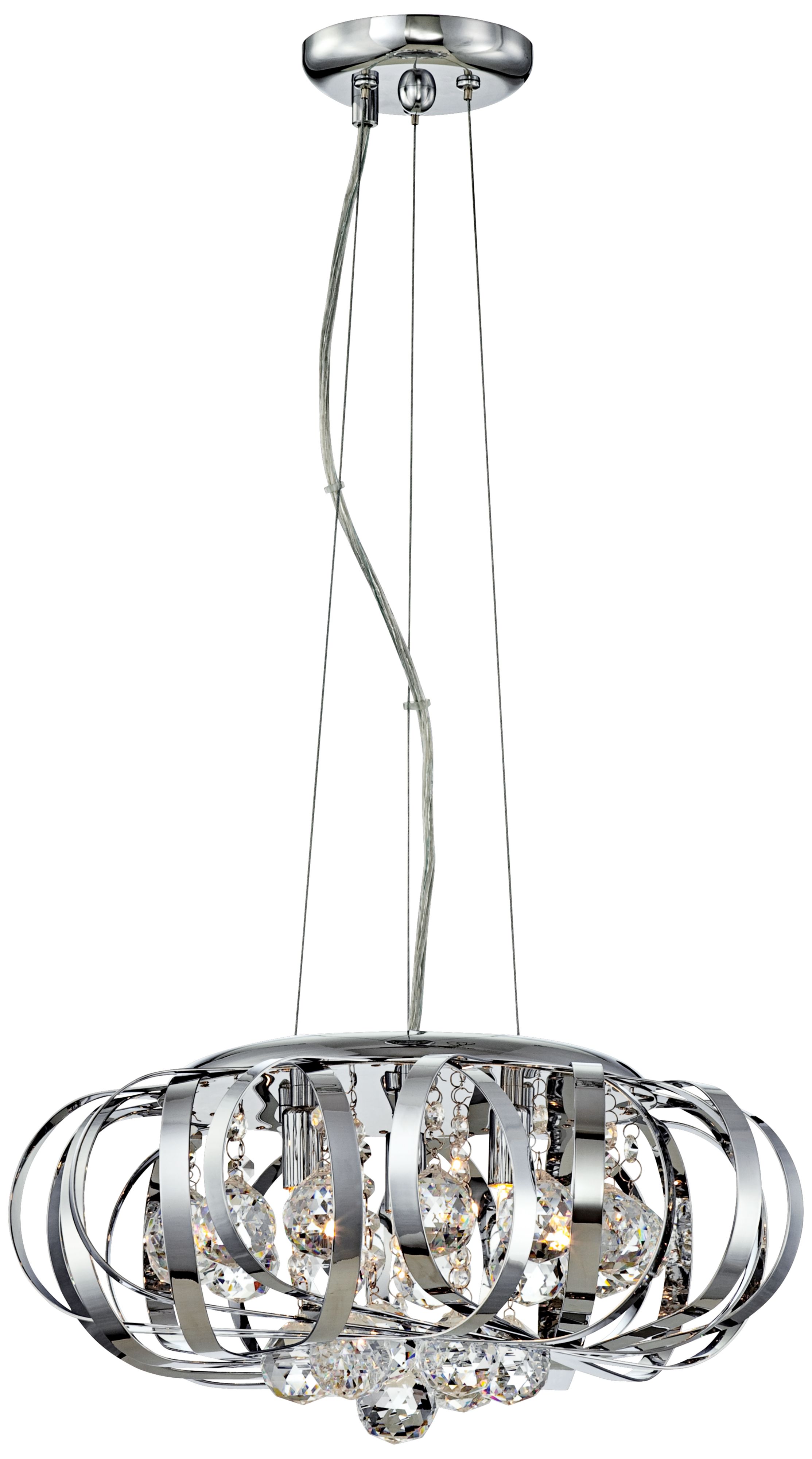 Steel Ribbons Modern Crystal 15" Wide Pendant Chandelier