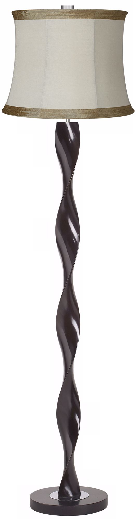 Pleated Ivory Taupe Twist Floor Lamp