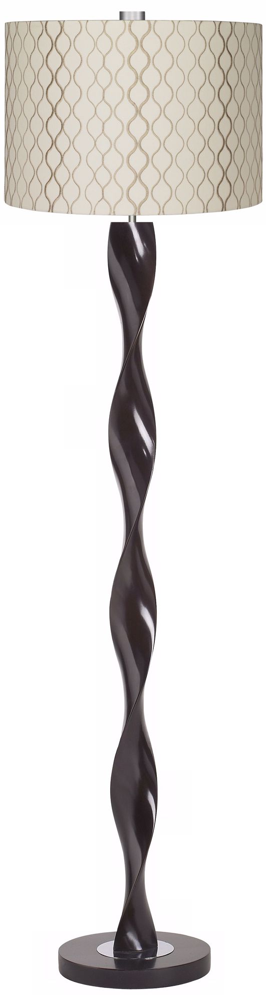 Embroidered Hourglass Twist Floor Lamp