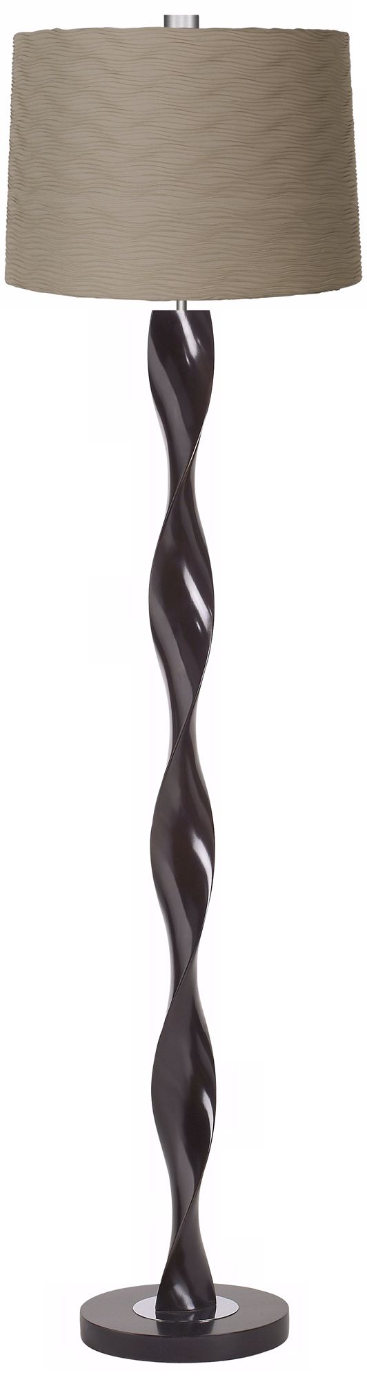 Taupe Wave Pleat Twist Floor Lamp