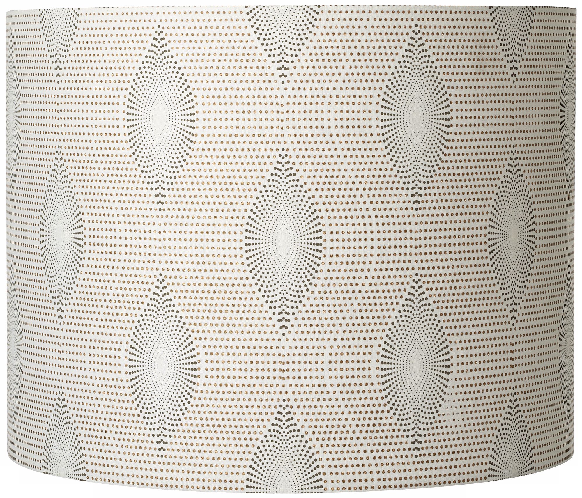 Creme Dot Leaf Fabric Drum Shade 14x14x11 (Spider)