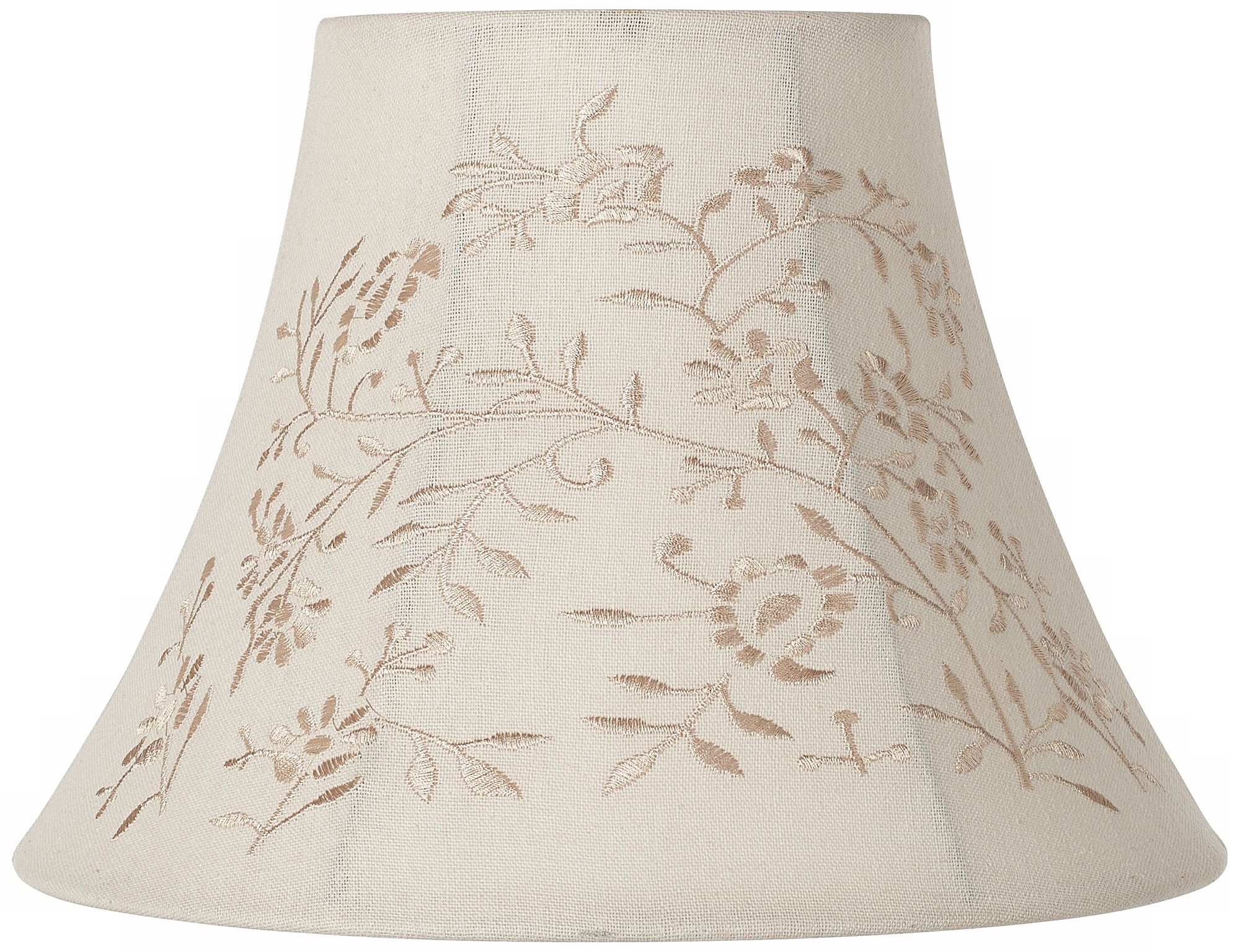 Cream Linen Embroidered Lamp Shade 6x12x9 (Spider)