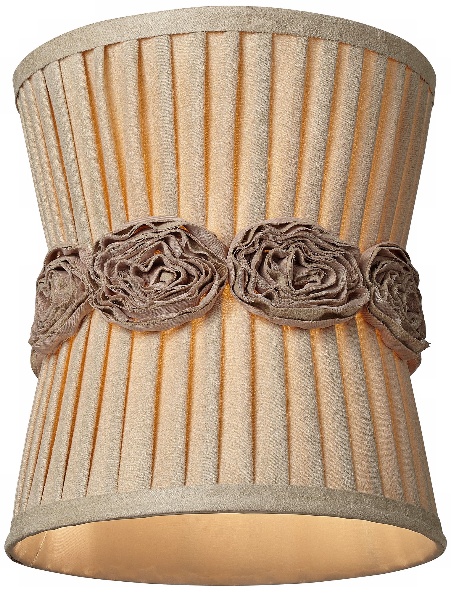 Cotton Pleated Rosettes Pinched Drum Shade 9x9x10 (Spider)