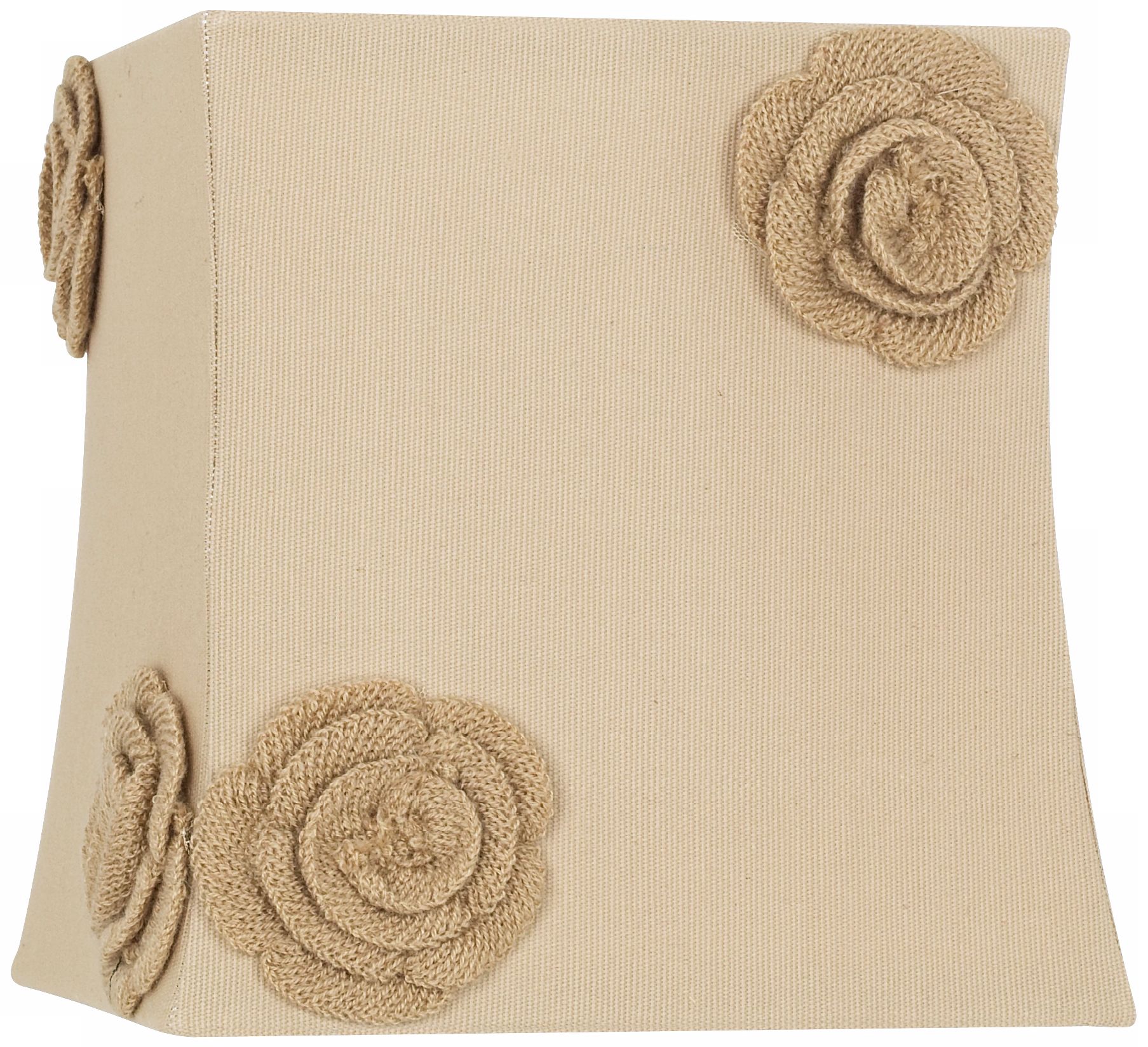 Tan Rosette Trim Square Shade 9/9x10/10x10 (Spider)