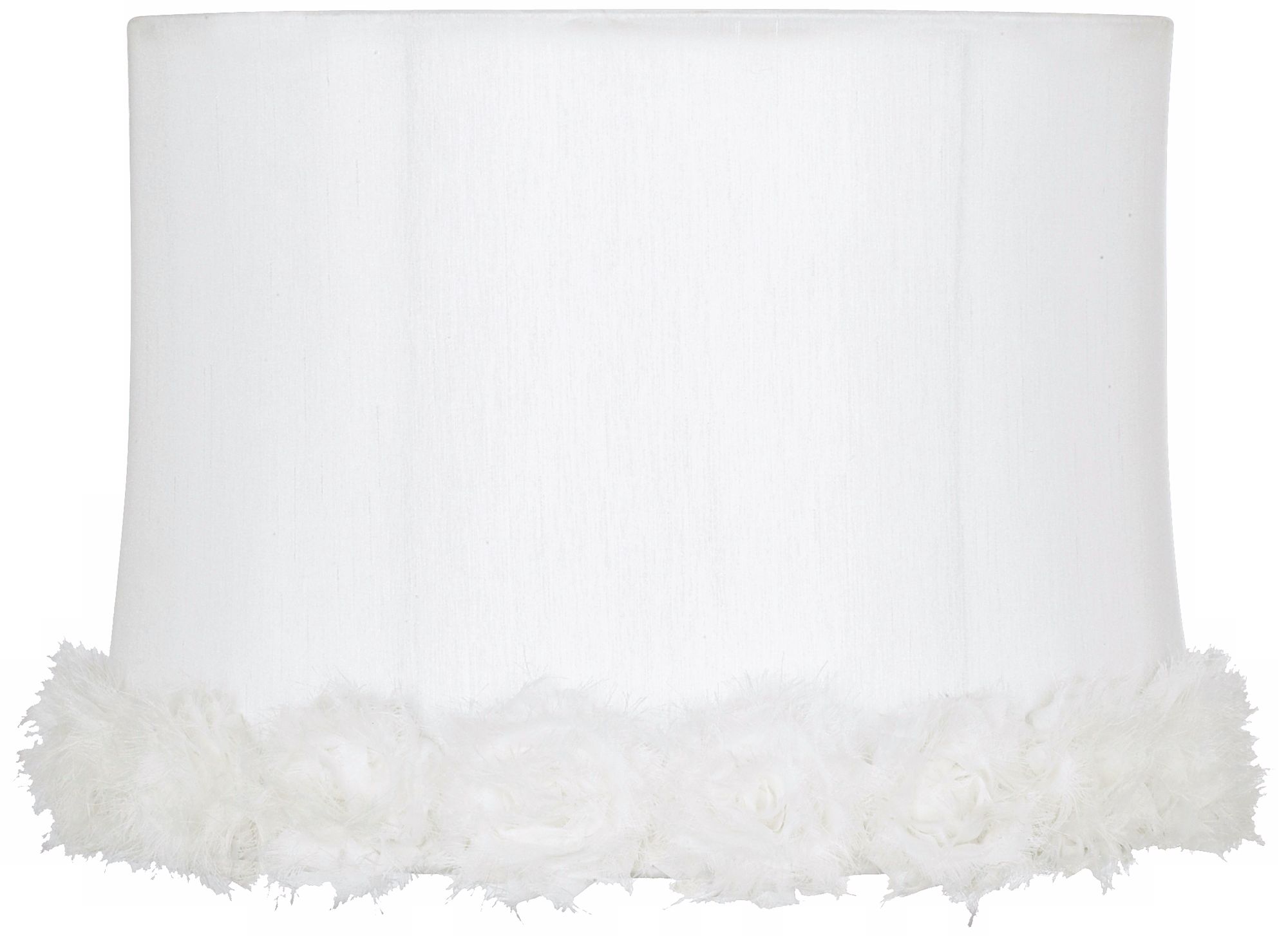 White Rosettes Drum Shade 13x14x10 (Spider)