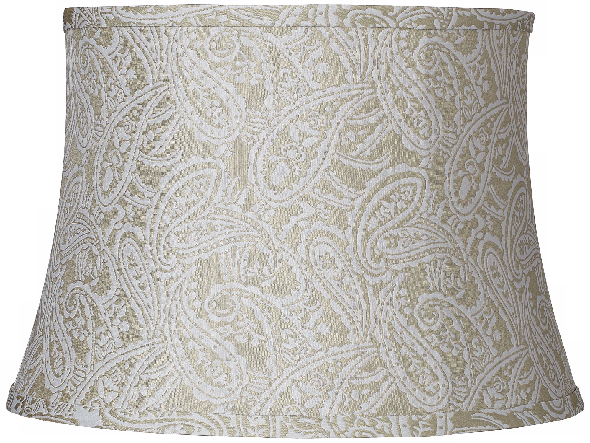 White Paisley Brocade Cream Lamp Shade 13x16x11 (Spider)