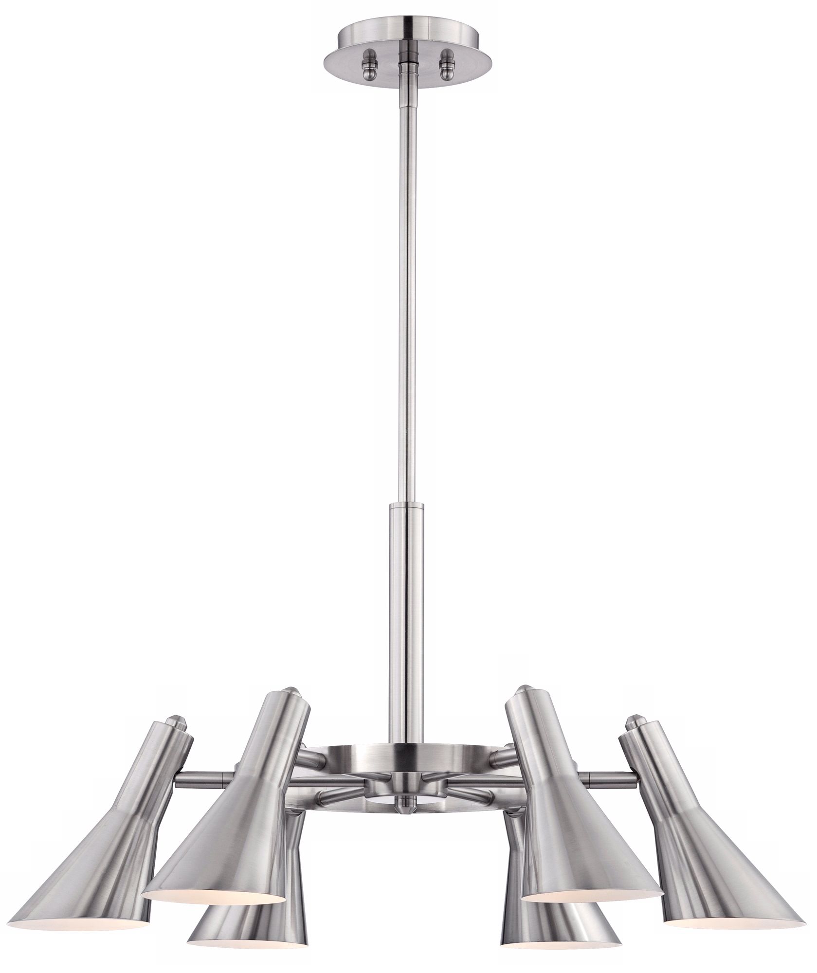 Brushed Steel 6-Light Carousel Chandelier