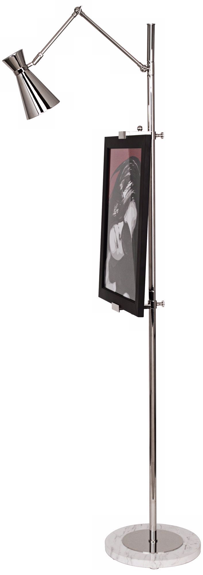 Jonathan Adler Bristol Floor Lamp Easel in Polished Nickel