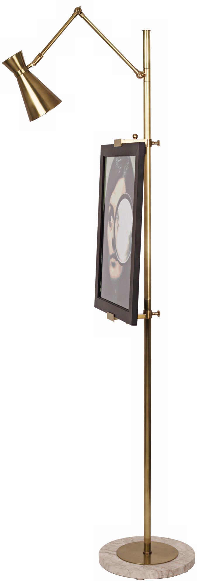 Jonathan Adler Bristol Floor Lamp Easel in Antique Brass