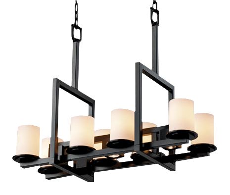 Bridge Black Artisanal Opal Eleven Light Island Chandelier