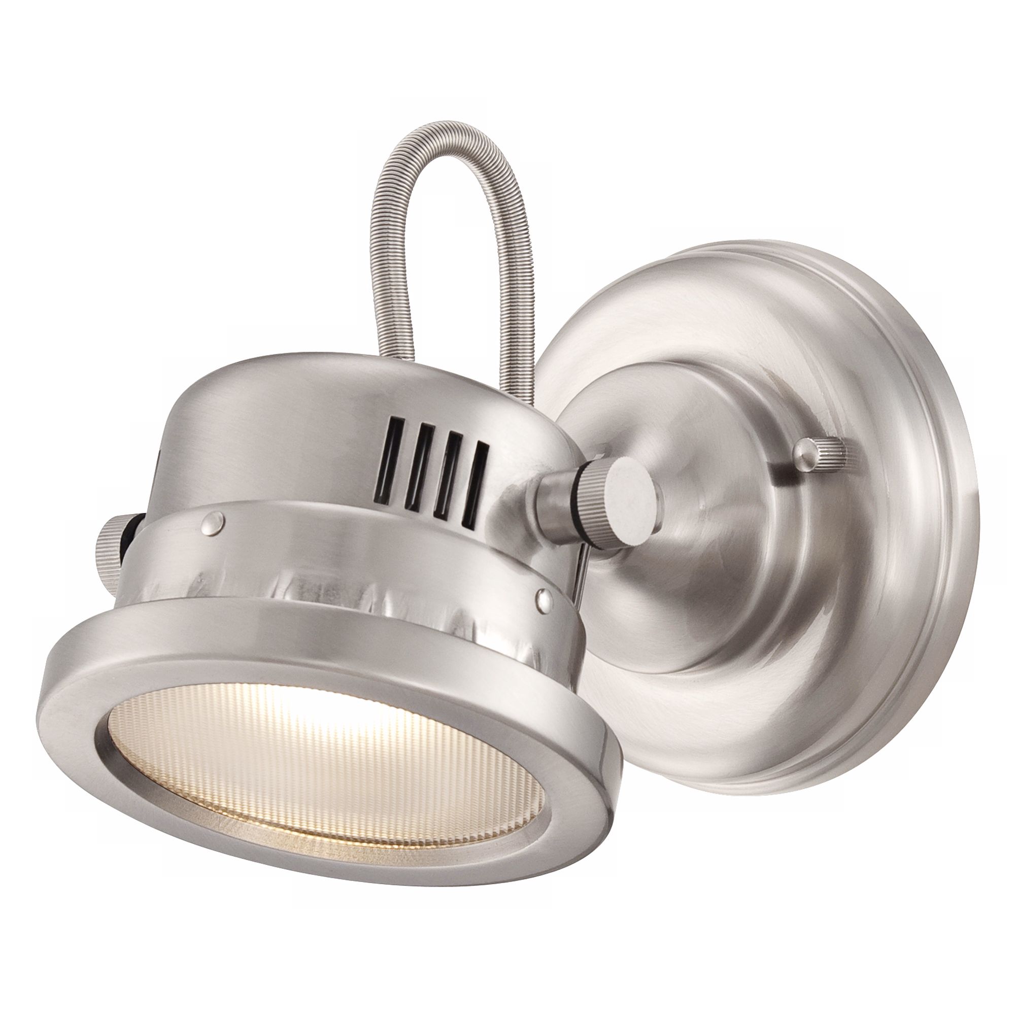 Satin Nickel 7 1/2" High LED Spotlight Wall Sconce