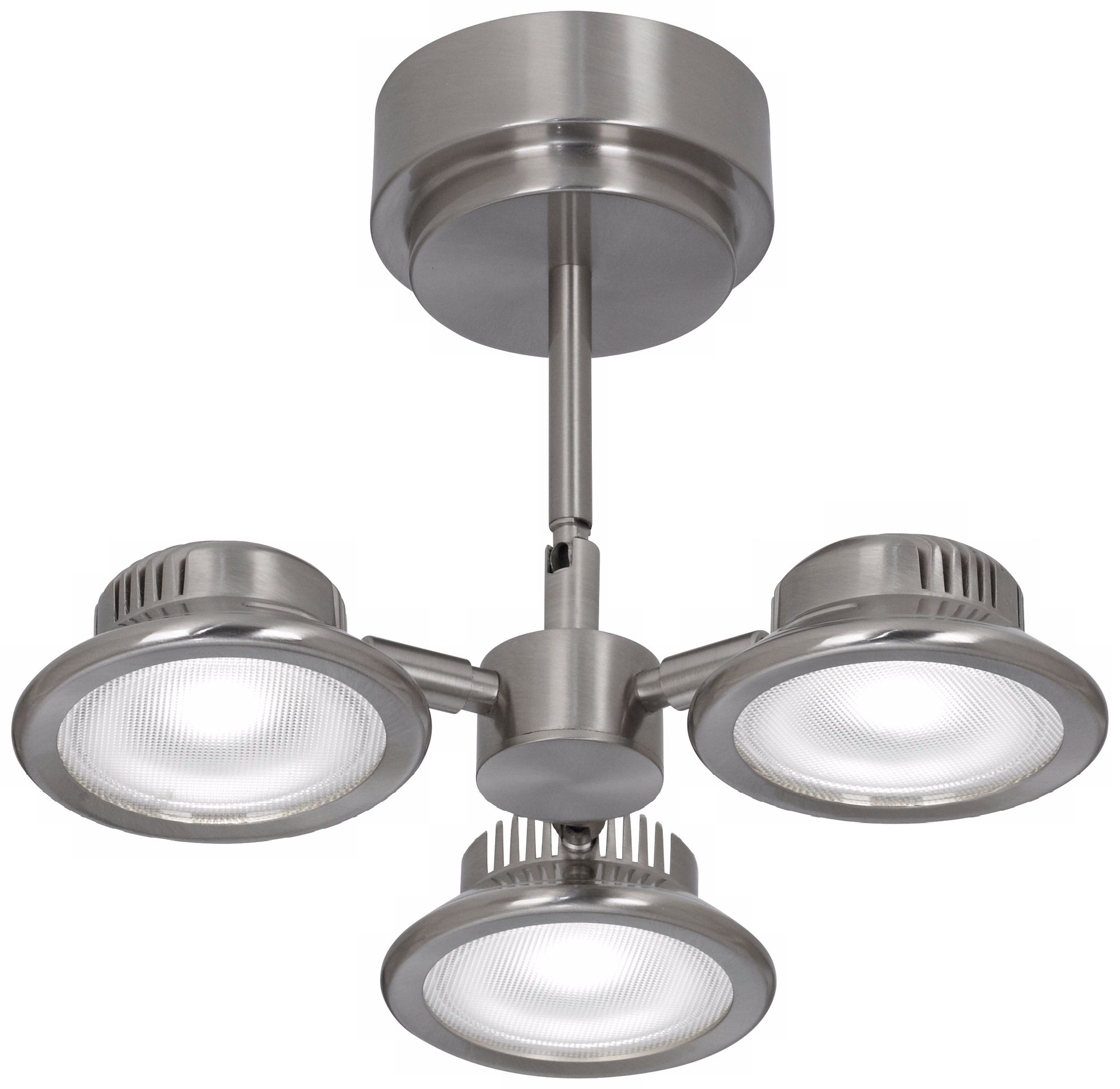 Satin Nickel 3-Head LED Ceiling Light Fixture