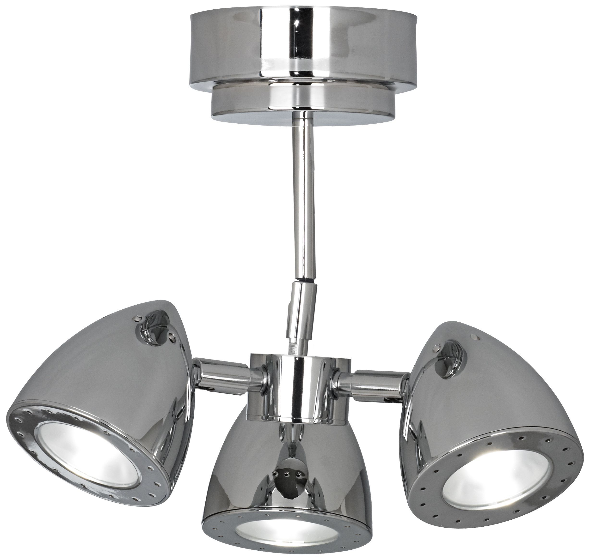 3-Head LED Chrome Semi-Flushmount Ceiling Light