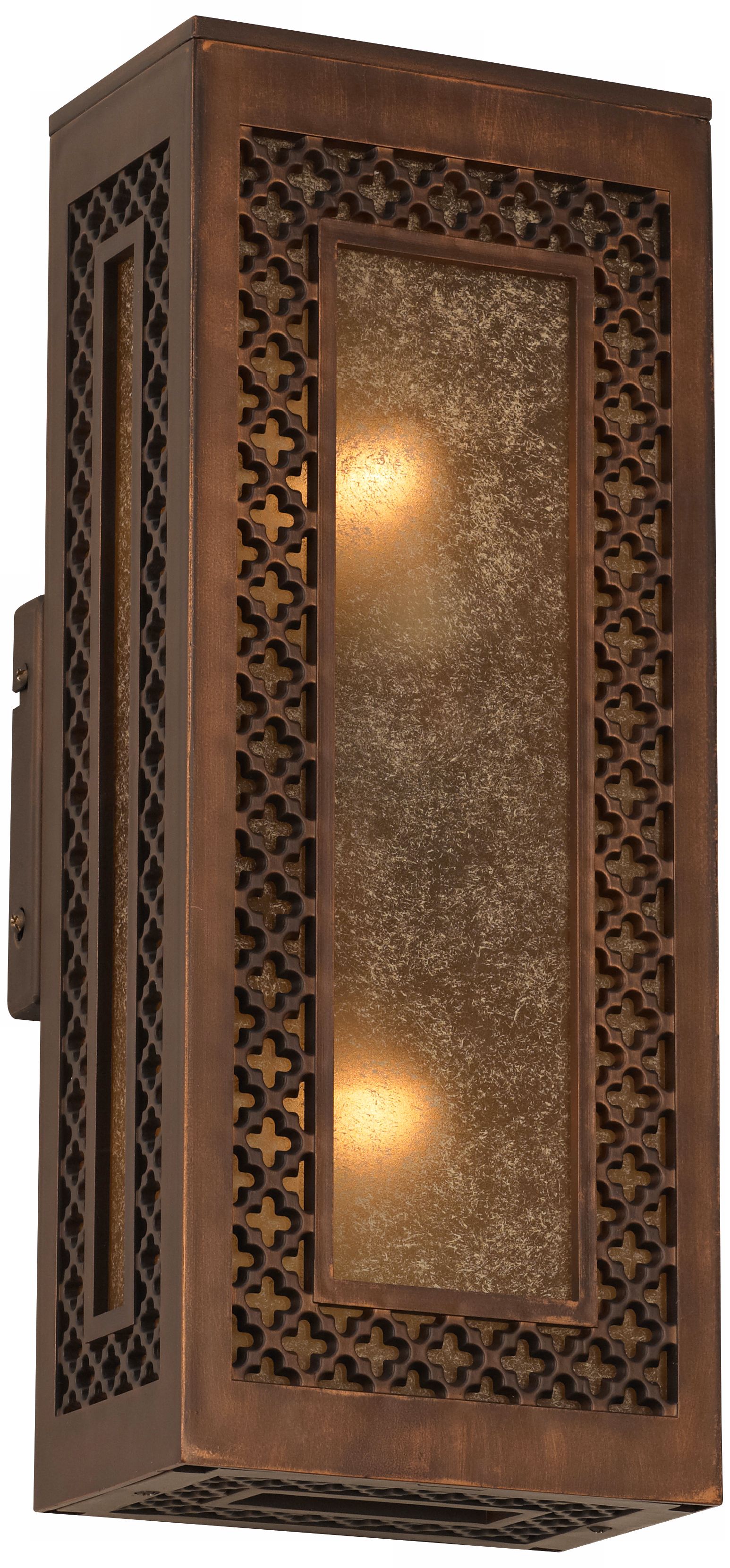 Open Work Trellis 16" High Bronze Outdoor Wall Light