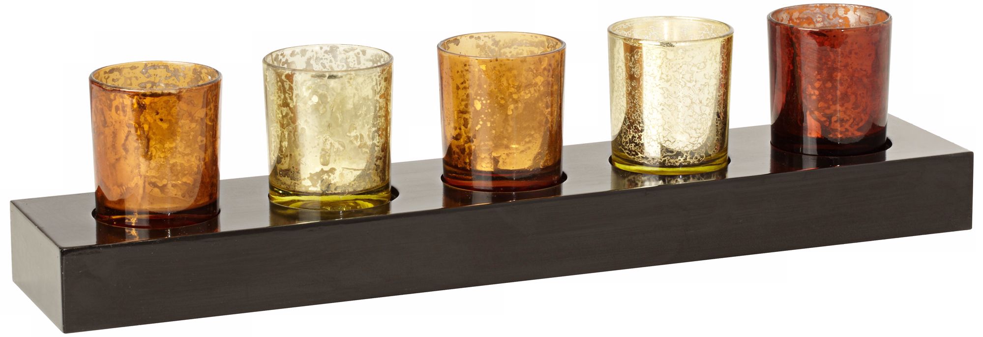 Assorted Metallic Glass 5-Votive Holder